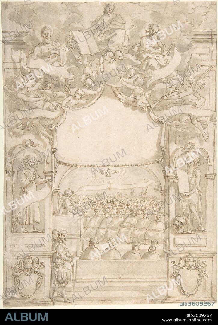 Design for a Title Page. Artist: Anonymous, Italian, late 16th century. Dimensions: 10 3/8 x 7 5/16 in. (26.4 x 18.6 cm). Date: late 16th century.