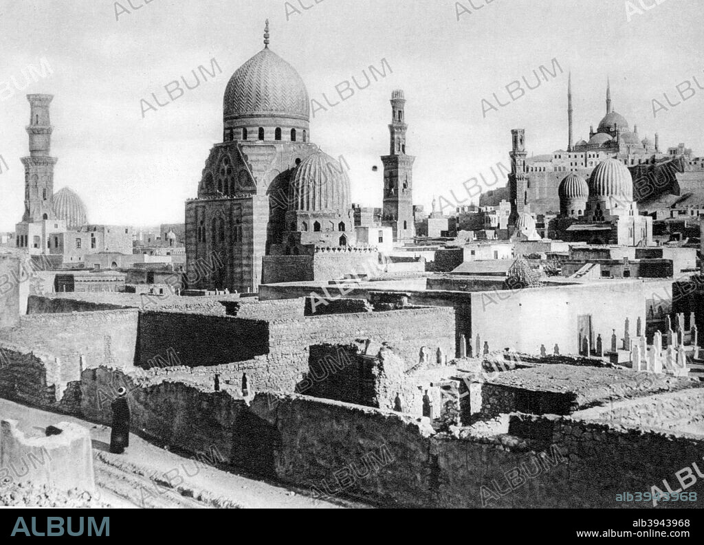 The Tombs of the Mameluks, Cairo, Egypt, c1920s. A mamaluk (or mamluk) was a slave soldier who converted to Islam and served the Muslim caliphs and the Ayyubid sultans during the Middle Ages. Plate taken From In the Land of the Pharaohs, published by Lehnert & Landrock (Cairo).