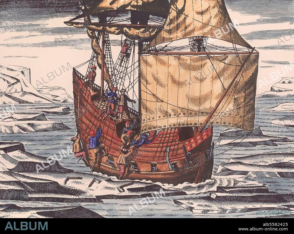 AN NIMO. Barents Willem Dutch navigator. c. 1550 1597. A ship