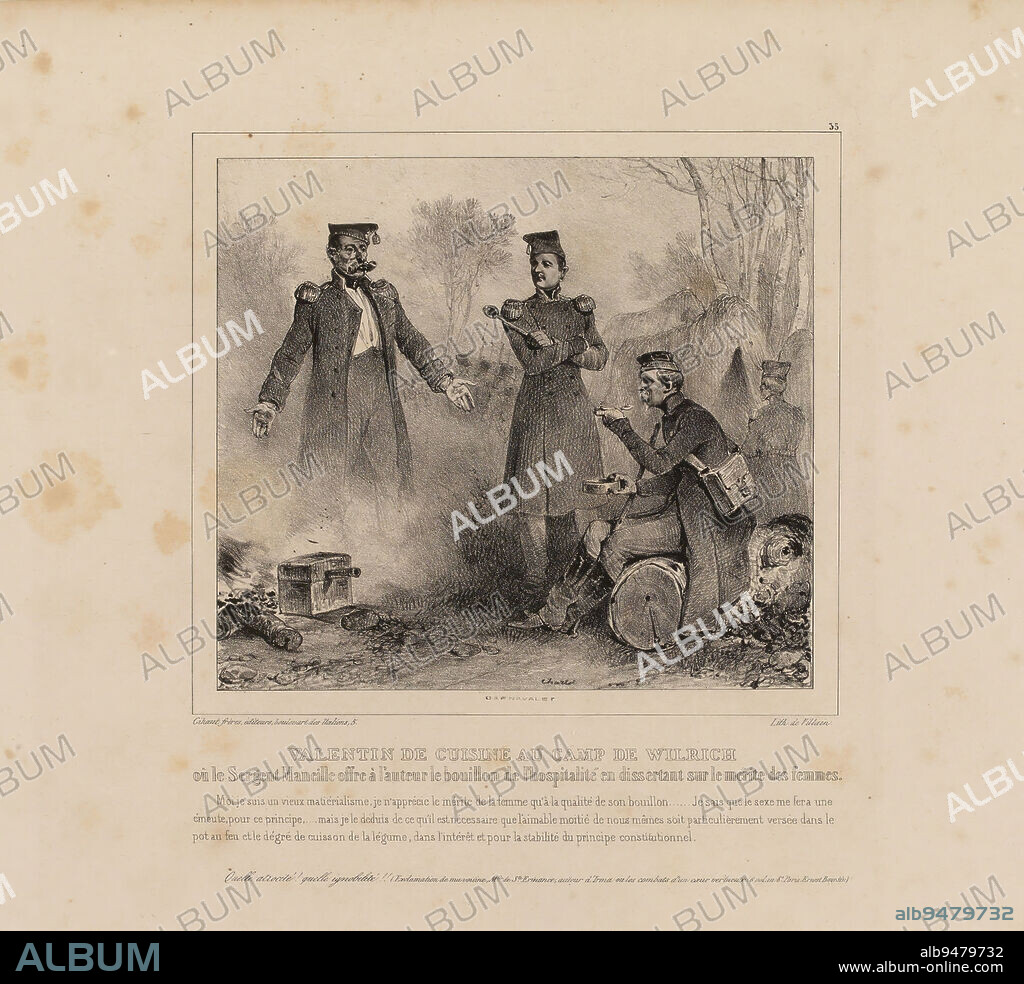 Valentin de cuisine au camp de Wilrich... / 35, Charlet, Nicolas-Toussaint,  Draftsman-lithographer, Villain, Jean-François, Printer-lithographer,  Gihaut Frères, Publisher, - Album alb9479732