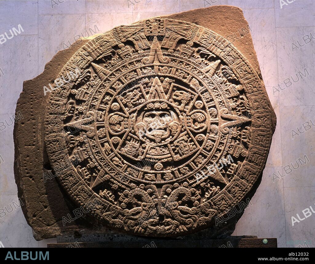 Mexico.Mexico D.F. .Museo Nacional de Antropologia.Piedra del Sol.Calendario azteca.Cultura Azteca-Mexica.