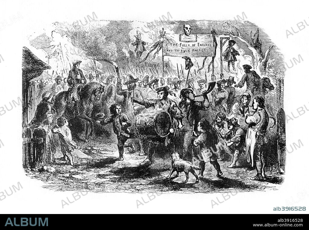 The Stamp Riots of New York c1765 1872 . Artist Unknown