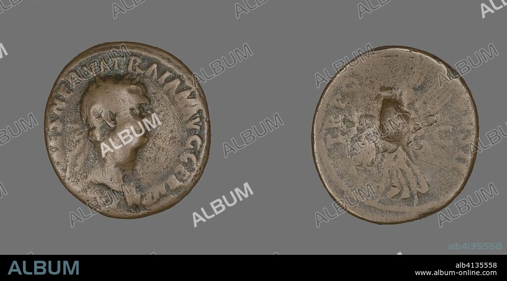 ANCIENT ROMAN. As (Coin) Portraying Emperor Trajan. Roman, minted in Rome. Date: 98 AD-99 AD. Dimensions: Diam. 2.9 cm; 10.80 g. Bronze. Origin: Roman Empire.