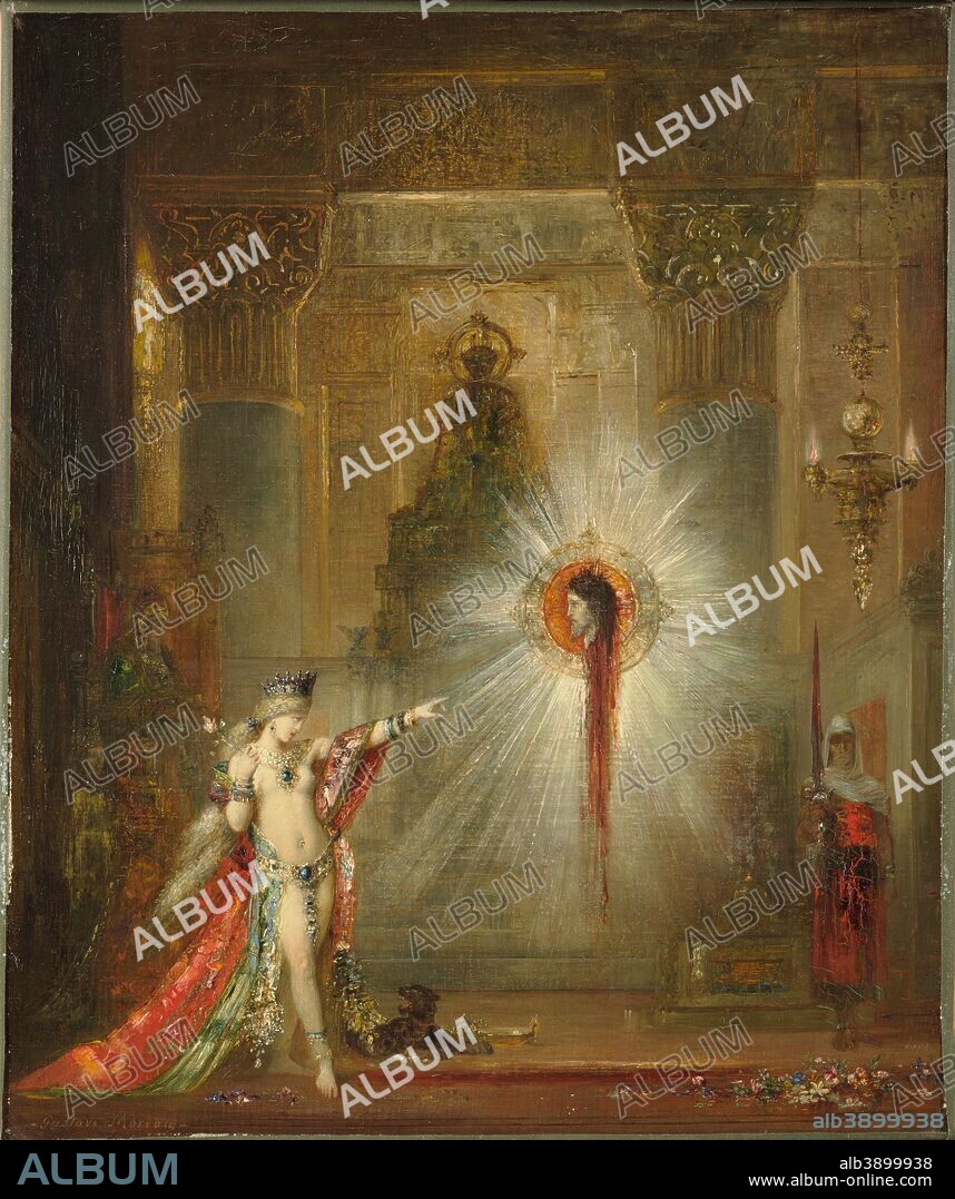 GUSTAVE MOREAU. The Apparition. Date/Period: 1876/1877. Painting. Oil on canvas. Height: 55.9 cm (22 in); Width: 46.7 cm (18.3 in).