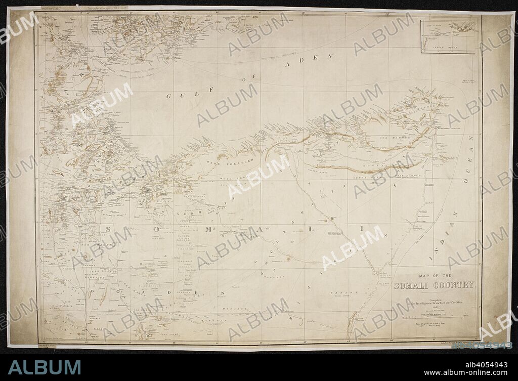 A map of Somaliland. Map of the Somali country, Int. Br.W.O. no. 663 / compiled in the Intelligence Branch of the War Office. London : Intelligence Branch, W.O., 1889. Source: Maps 66430.(141.). Language: English.