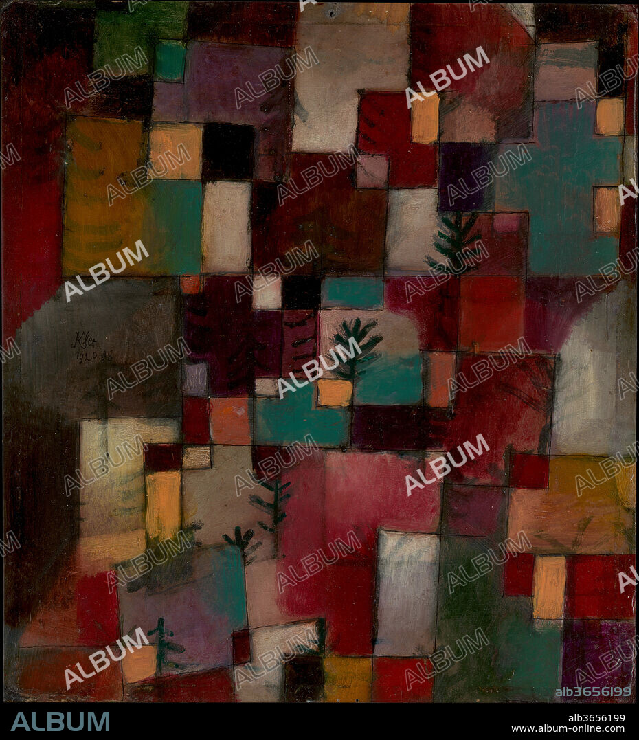 Redgreen and Violet-Yellow Rhythms Wooden Puzzle by Paul Klee