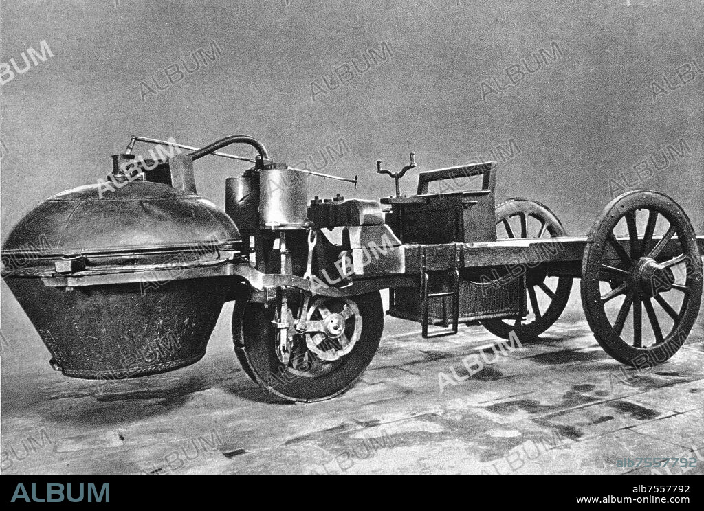 CUGNOT JOSEPH. PRIMERA LOCOMOTORA MOVIL. PRIMER VEHICULO DE MOTOR INVENTO DEL SIGLO XVIII REALIZADO POR JOSEPH.