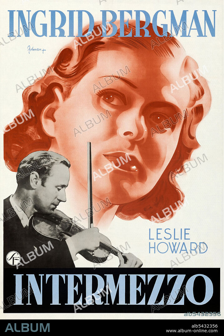 INGRID BERGMAN und LESLIE HOWARD in INTERMEZZO, 1936, unter der Regie von GUSTAV MOLANDER. Copyright SVENSK FILMINDUSTRI.