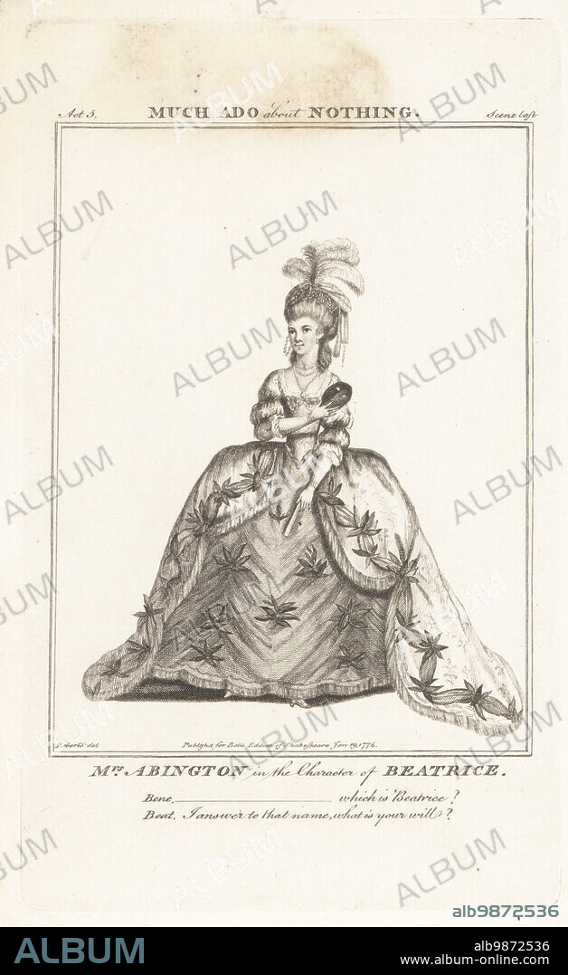 Mrs Frances Abington in the character of Beatrice in Much Ado