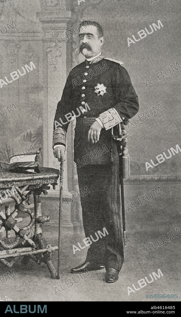 Basilio Augustín Dávila (1840-1910). Spanish military. Governor-General of the Philippines (from April 11 to July 24, 1898). Portrait. Photoengraving. La Ilustración Española y Americana, 1898.