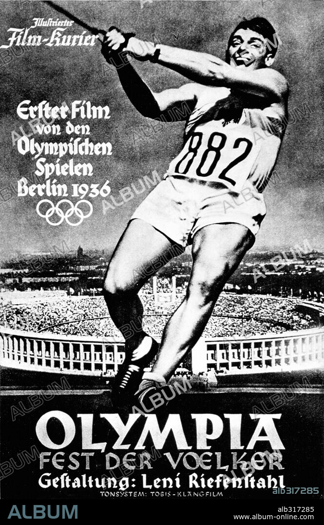 Poster of OLYMPIA PART ONE: FESTIVAL OF THE NATIONS, 1938 (OLYMPIA 1. TEIL-FEST DER VÖLKER), directed by LENI RIEFENSTAHL. Copyright OLYMPIA-FILM.