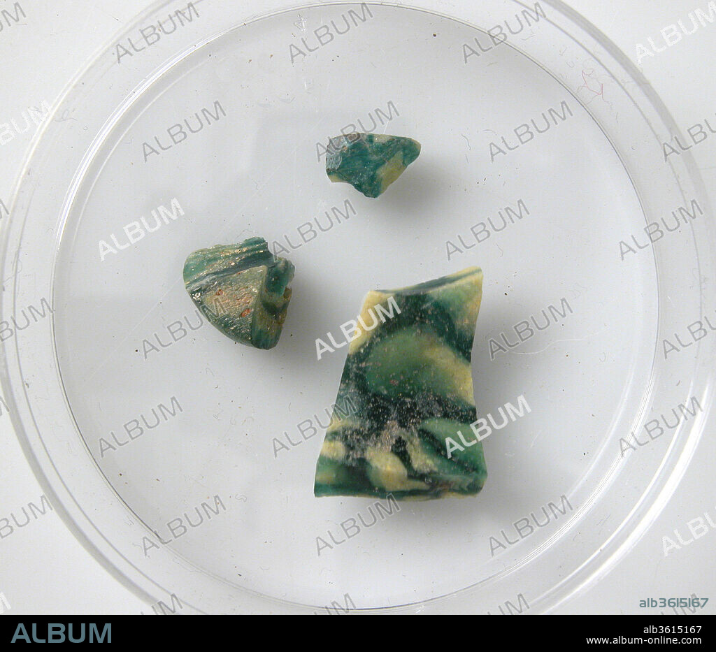 Glass Fragments. Culture: Coptic. Dimensions: Storage (petri dish diam.): 2 3/16 in. (5.5 cm). Date: 4th-7th century.