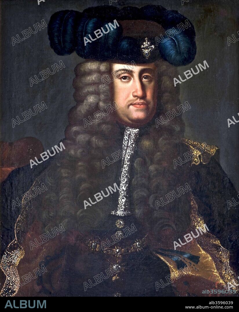 JOHANN GOTTFRIED AUERBACH. Portrait of Charles VI (1685-1740), Holy Roman Emperor.