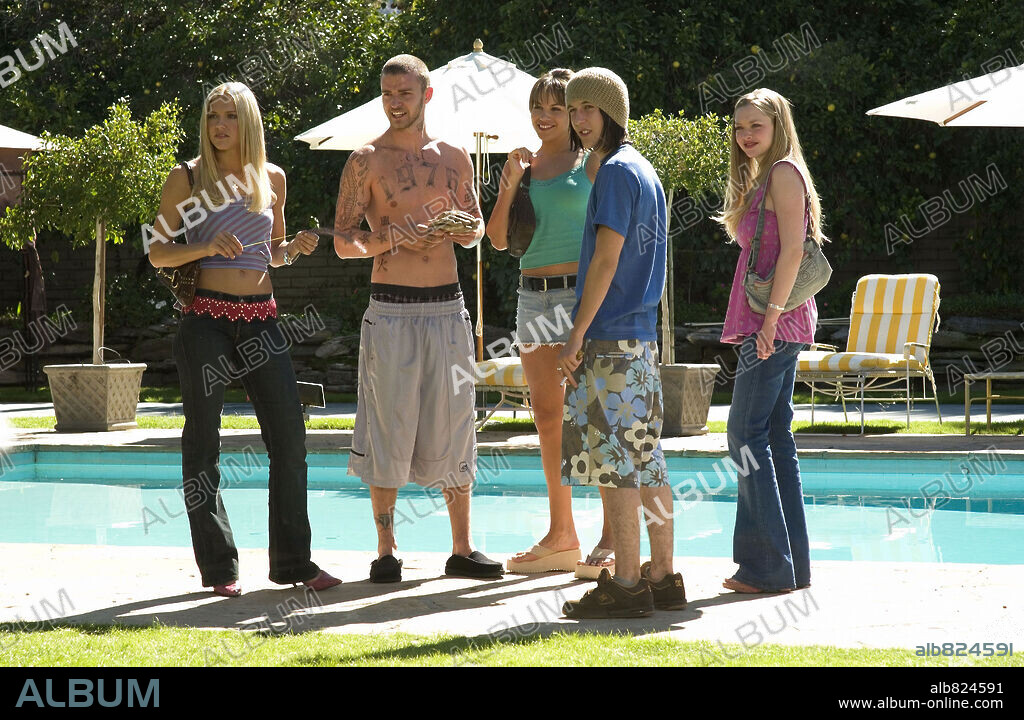 AMANDA SEYFRIED, CHARITY SHEA, CHRIS MARQUETTE, DOMINIQUE SWAIN and JUSTIN TIMBERLAKE in ALPHA DOG, 2006, directed by NICK CASSAVETES. Copyright NEW LINE CINEMA / MICHAELS, DARREN.