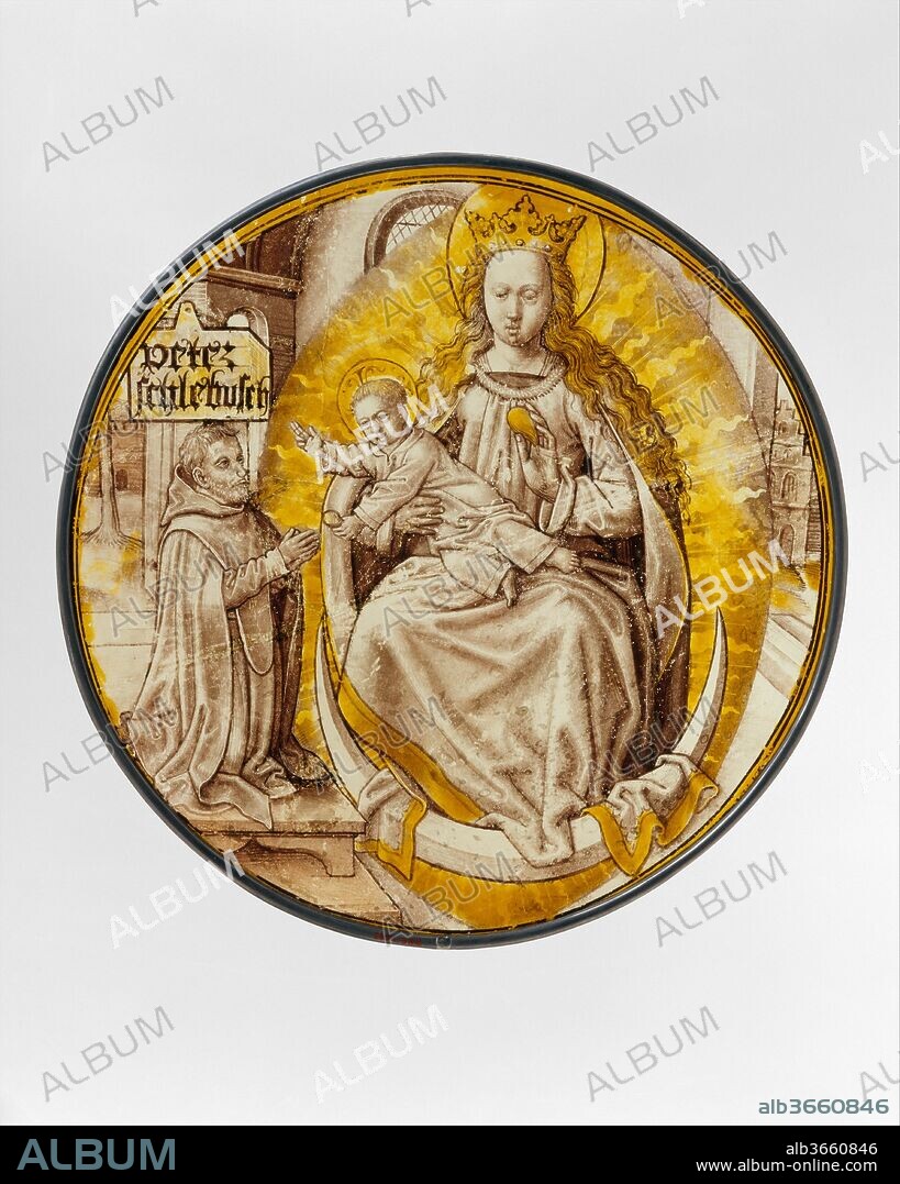 Virgin & Child with Donor. Culture: German. Dimensions: Overall: 9 3/4 x 1/16 in. (24.8 x 0.2 cm). Date: ca. 1510.