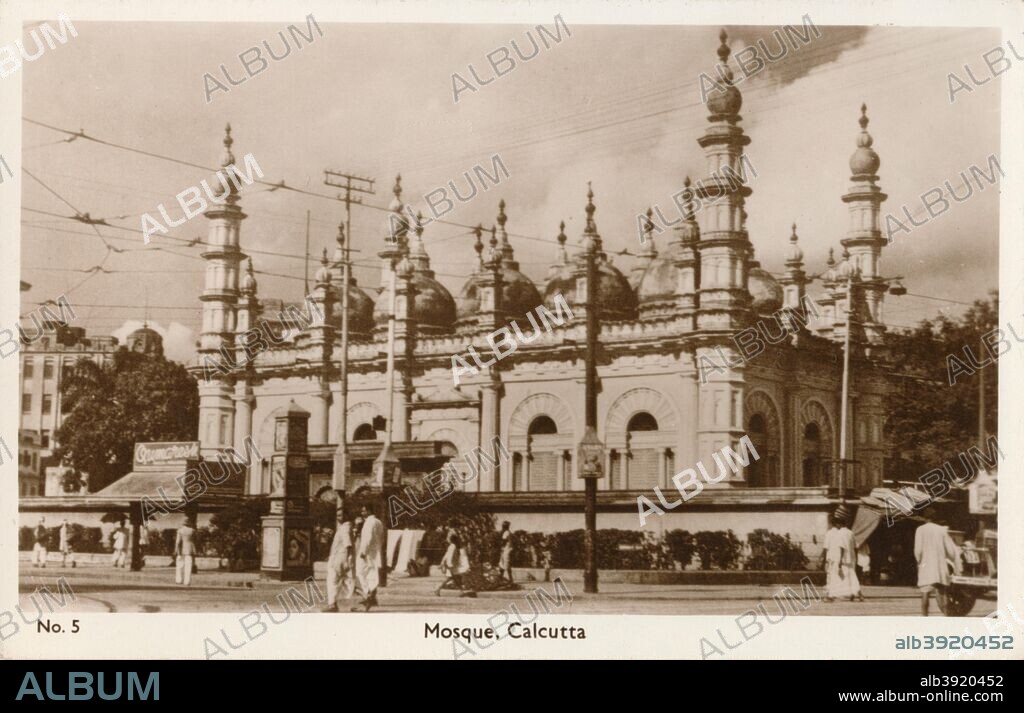 'Mosque - Calcutta', c1900. The tipu Sultan Shahi Mosque, Kolkata, India. This building was built in 1832 by Prince Ghulam Mohammed (1795-1872), the youngest son of Tipu Sultan (1750-1799). [Bombay Photo Stores Ltd, Calcutta, c1900].