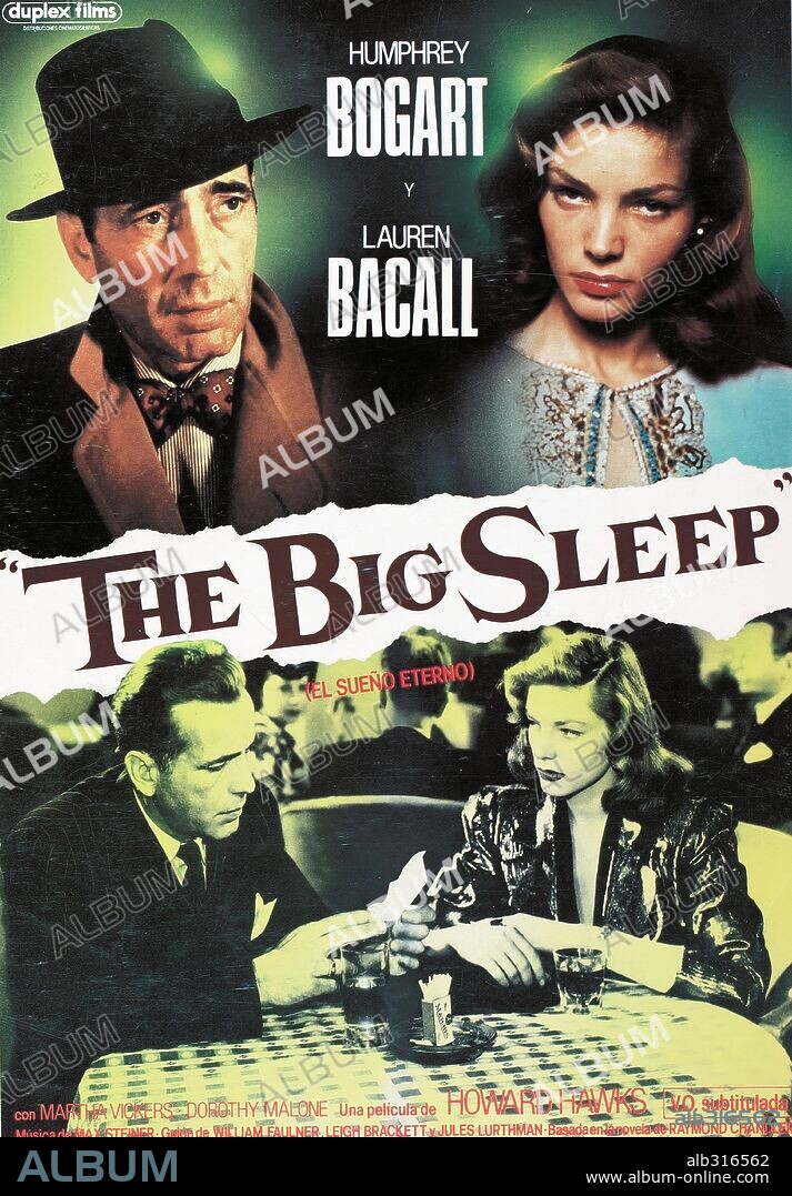 Poster of THE BIG SLEEP, 1946, directed by HOWARD HAWKS. Copyright WARNER BROTHERS.