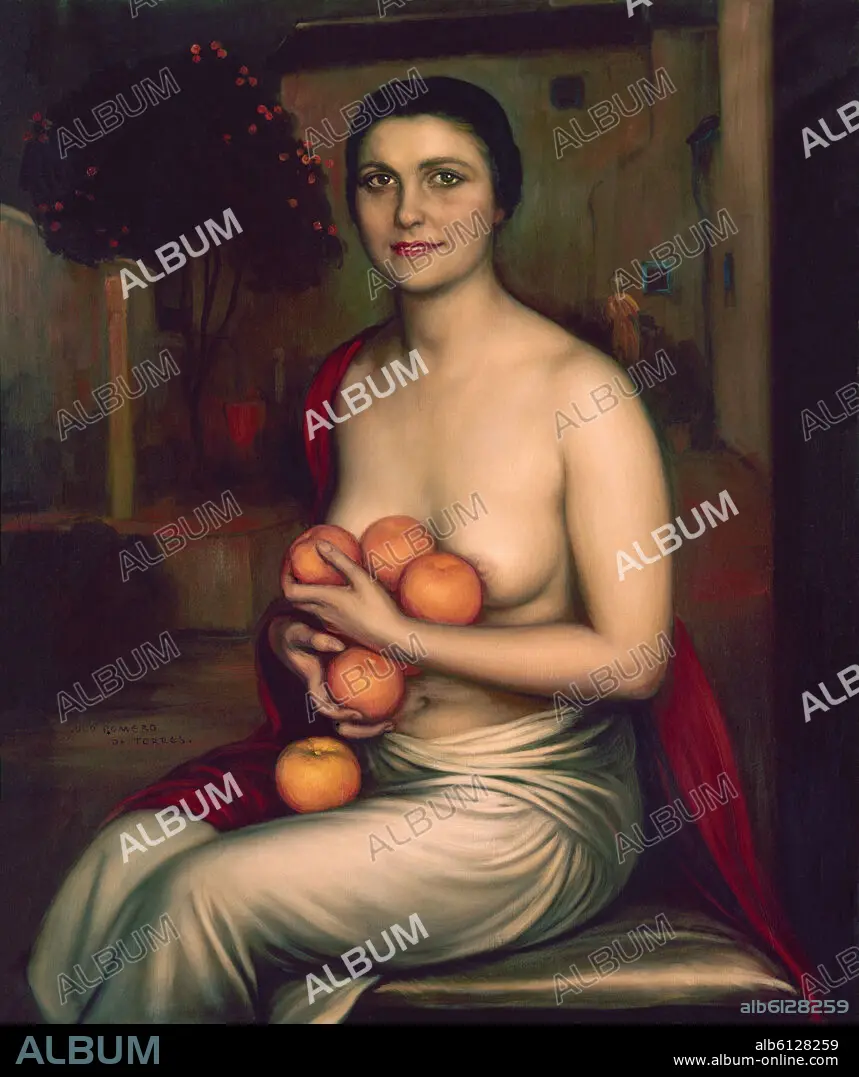 JULIO ROMERO DE TORRES. Spanish school. The Girl With Oranges. 1928.  Granada, Luis Miller collection - Album alb6128259