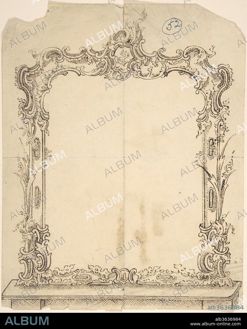 Design for a Mirror. Artist: Charles Hindley and Sons (British, London 1841-1917 London). Dimensions: sheet: 8 3/4 x 6 7/8 in. (22.3 x 17.5 cm). Date: 1841-1900.