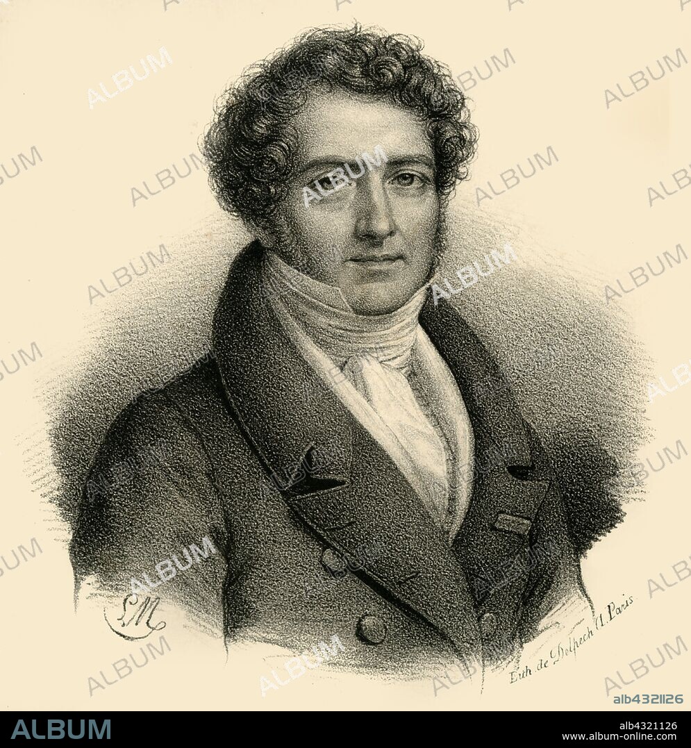 FRANCOIS-SERAPHIN DELPECH. 'Boieldieu', (1775-1834), c1830. Francois-Adrien Boieldieu (1775-1834)  French composer, mainly of operas, often called the 'French Mozart'. Lithograph after Henri-Francois Riesener. From "Lith de Delpech". [Delpech, Paris].