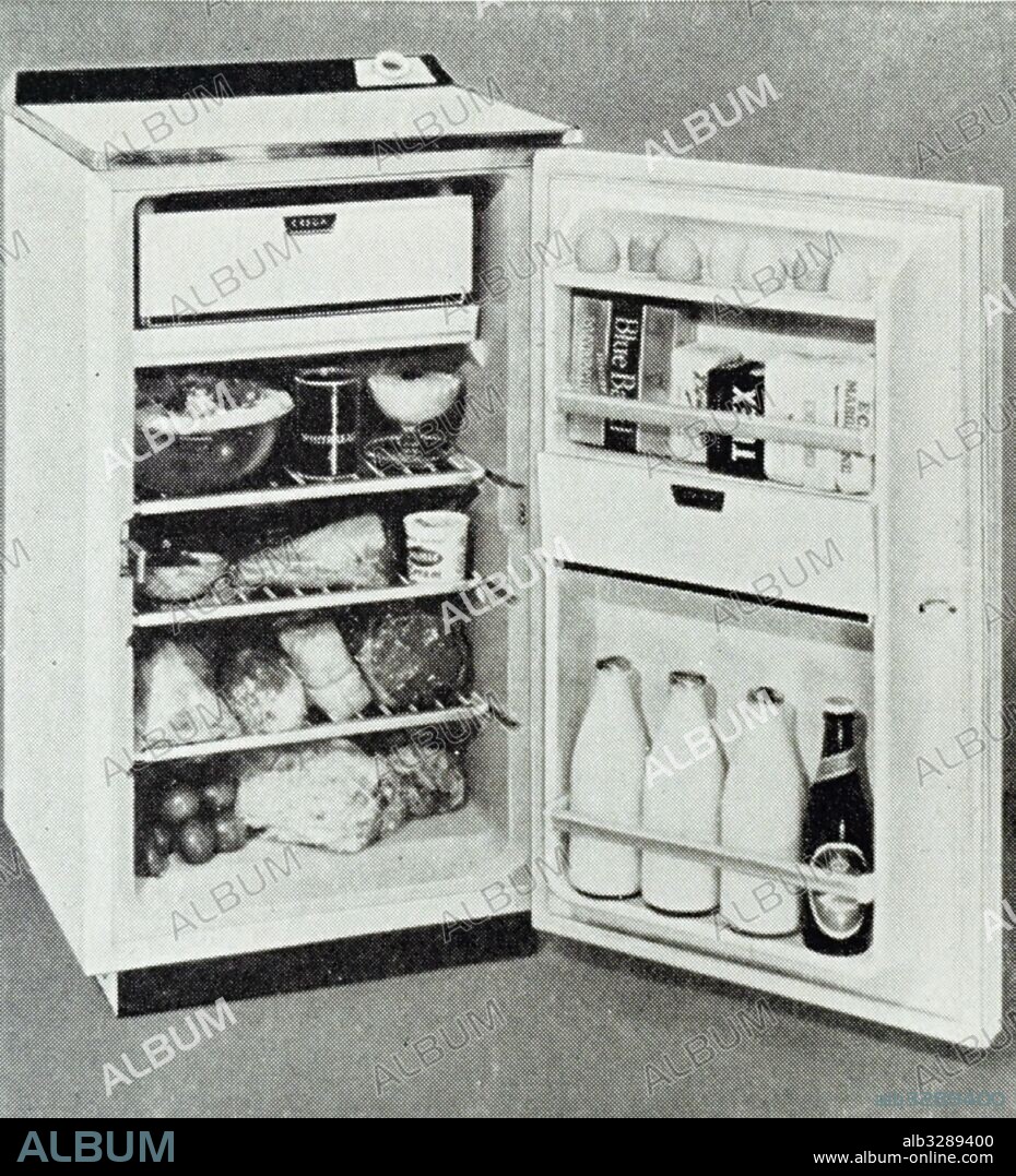 A typical full-width 1960s refrigerator. Dated 20th Century.