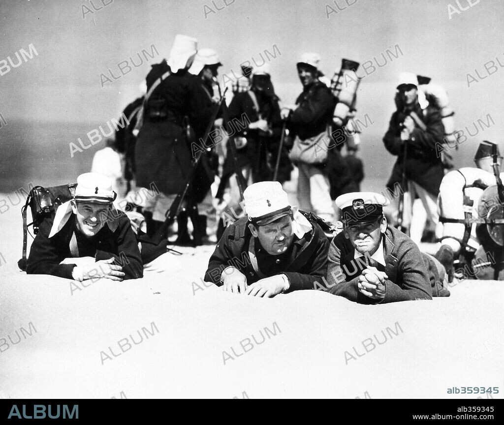 OLIVER HARDY and STAN LAUREL in BEAU HUNKS, 1931, directed by JAMES W. HORNE. Copyright HAL ROACH/MGM.