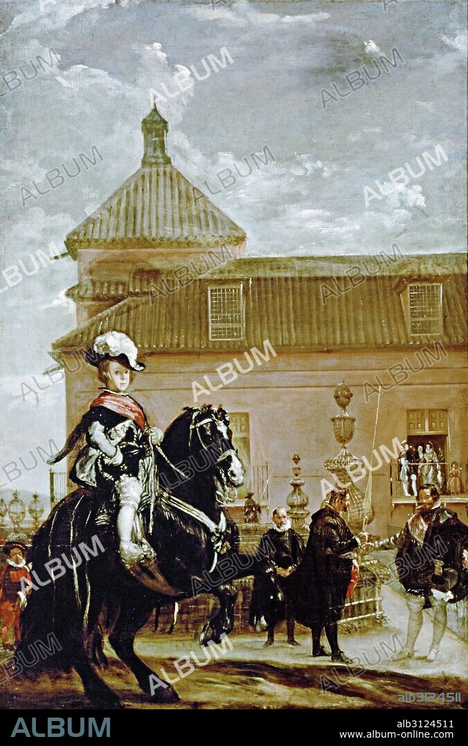 DIEGO VELÁZQUEZ. Diego Velazquez / 'Prince Baltasar Carlos at a riding school', c. 1630, Oil on canvas, 144 x 96,5 cm.