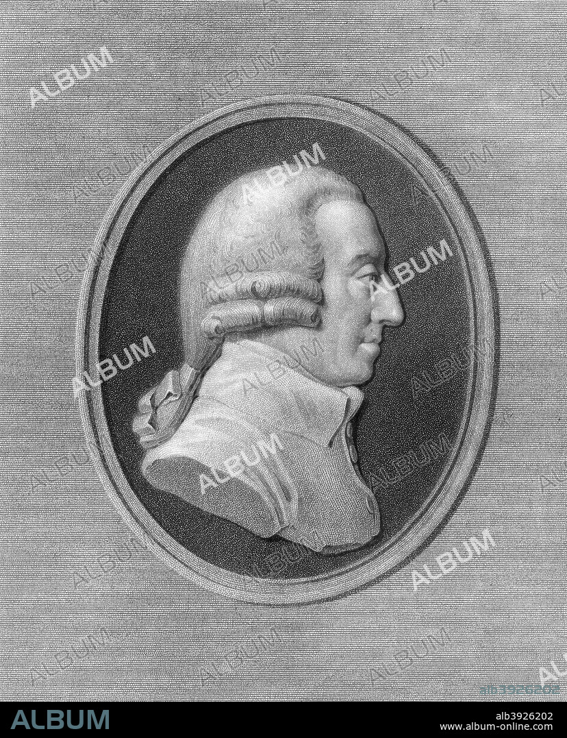 Adam Smith, 18th century Scottish philosopher and economist, (1836). Smith (1723-1790) was the author of the highly influential Inquiry into the Nature and Causes of the Wealth of Nations, published in 1776. Engraving after a Tassie medallion.