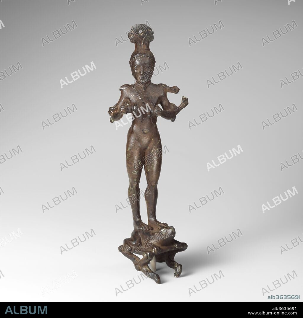 Bronze mirror support in the form of a nude girl - Album alb3635691