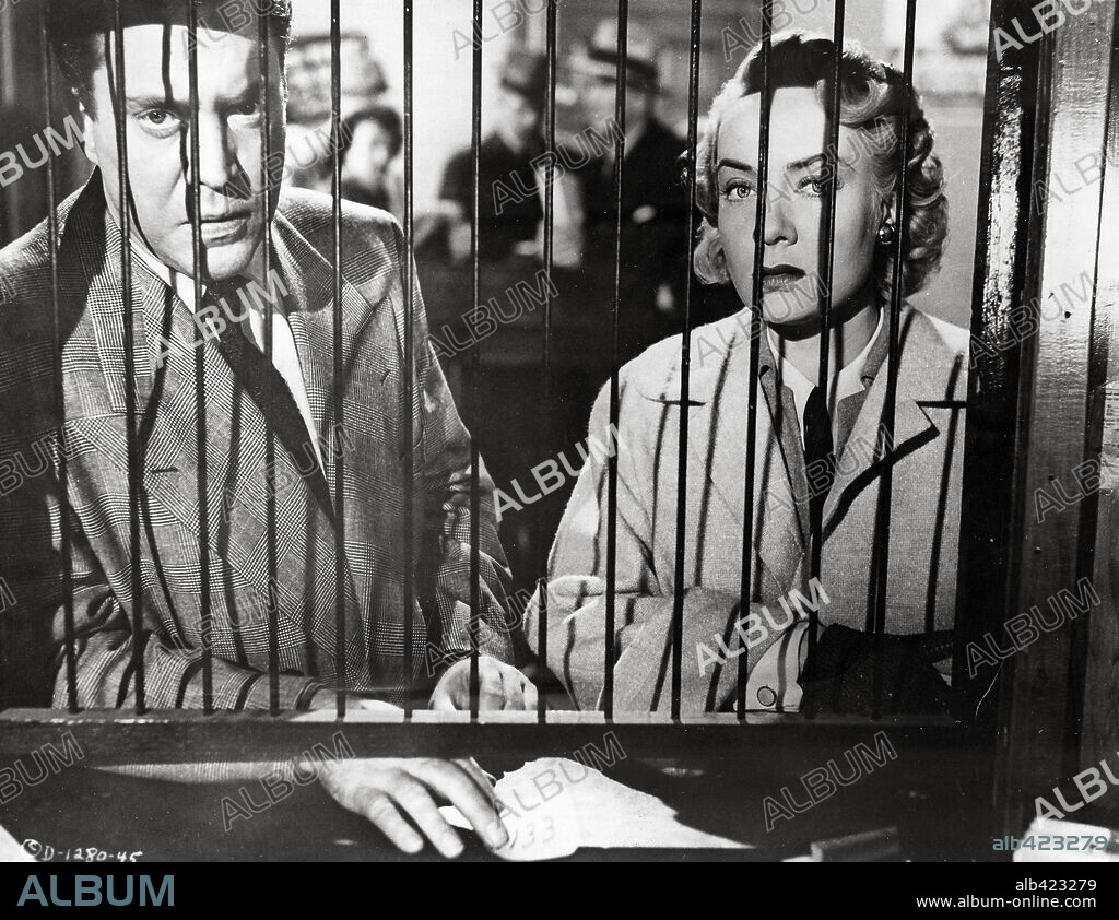 AUDREY TOTTER and PAT O'BRIEN in MAN IN THE DARK, 1953, directed by LEW LANDERS. Copyright COLUMBIA PICTURES.