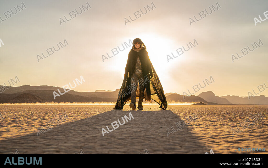 TIMOTHEE CHALAMET in DUNE: PART TWO, 2023, directed by DENIS VILLENEUVE. Copyright Legendary Pictures / Warner Bros. / Villeneuve Films / TAVERNISE, NIKO.