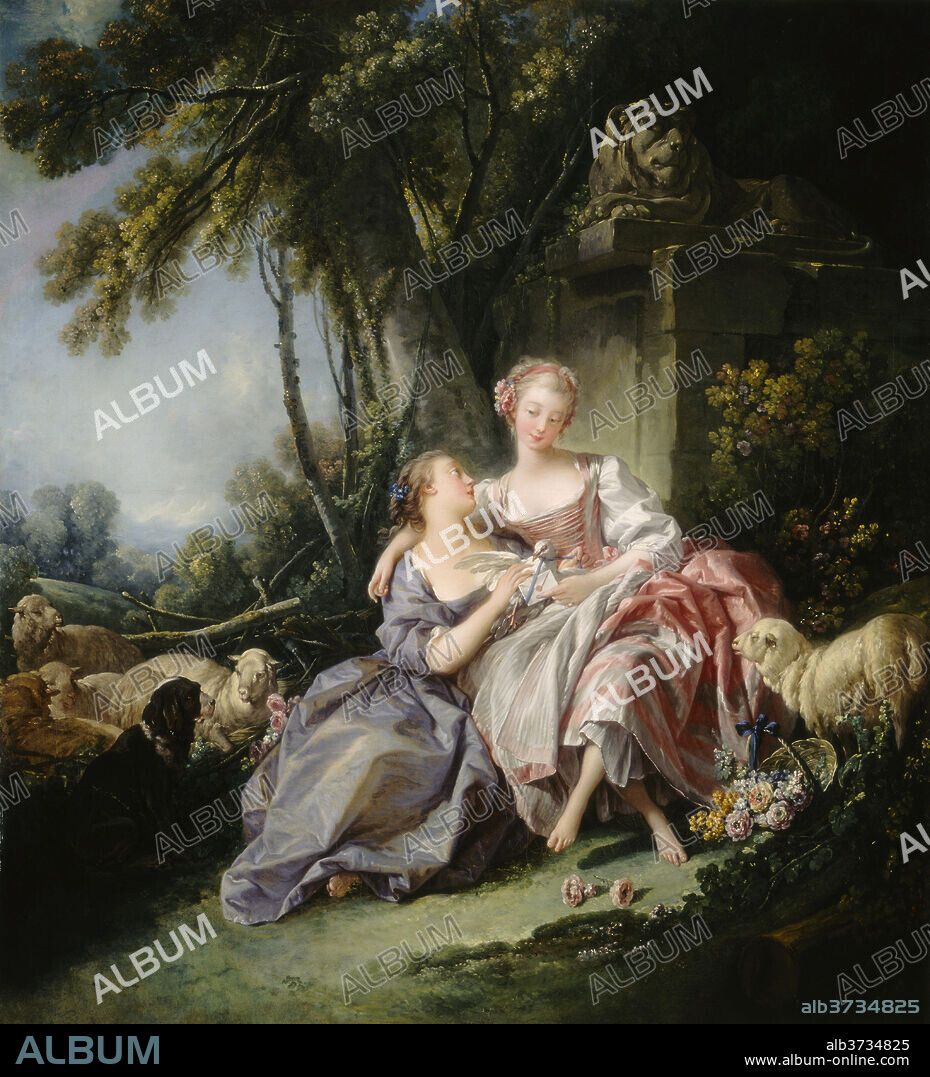 Stretched Canvas - The Love Letter Painting by Francois Boucher Reproduction offers - Art Reproduction Giclee