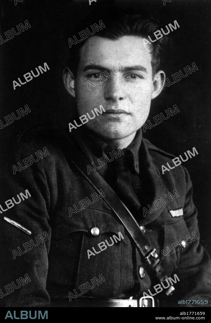 Ernest Hemingway in uniform. The American writer and journalist Ernest Hemingway in uniform. 1918.