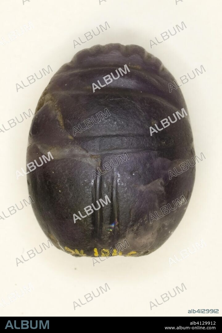 ANCIENT EGYPTIAN. Scarab: Uninscribed. Egyptian. Date: 1985 BC-1773 BC. Dimensions: 1 × 1.6 × 1.3 cm (3/8 × 5/8 × 1/2 in.). Amethyst. Origin: Egypt.