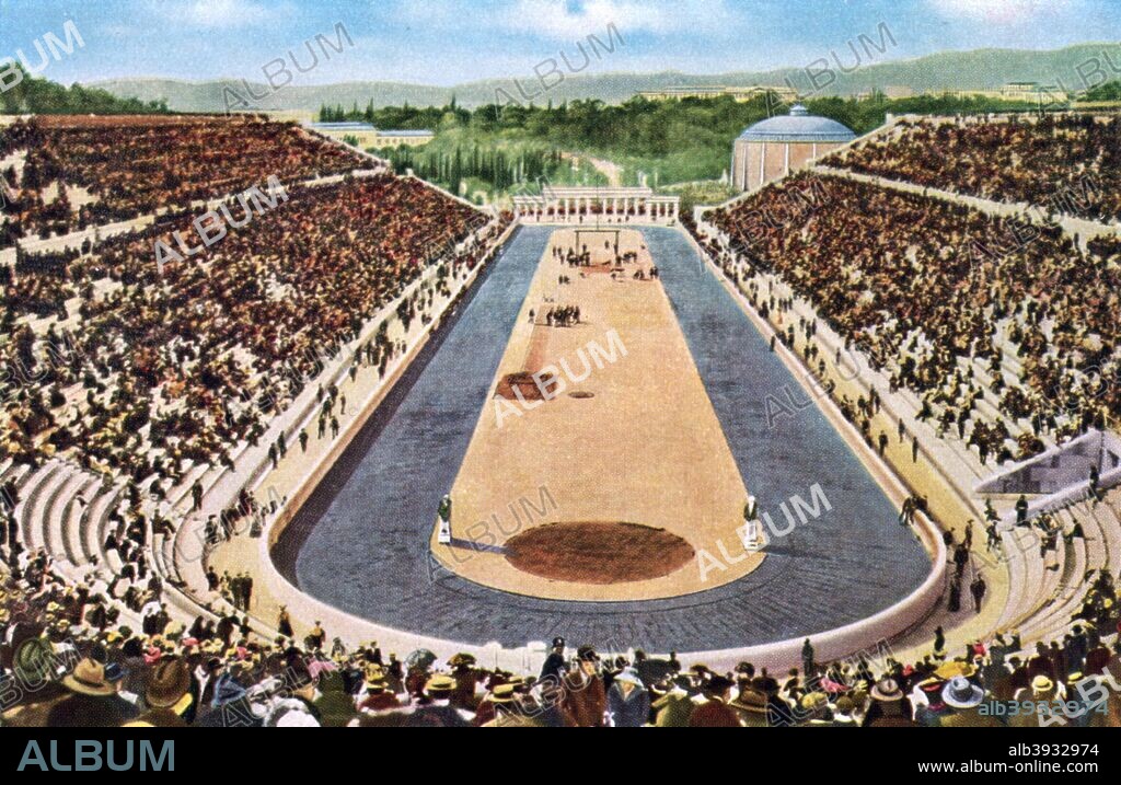 Olympic stadium, Athens, 1906, (1936). As well as the inaugural games of the modern era in 1896, Athens hosted a further games, known as the Intercalated Games, in 1906. Athens had proposed that it could host the Olympics every four years, but Baron Pierre de Coubertin was opposed to the idea, not least because he wanted Paris to host the 1900 edition. As a compromise, it was decided that Athens would host games every four years in between the main Olympic Games. The 1906 version was a success, partly because unlike 1900 and 1904 it was not tied into an International Exposition and was not staged over a period of several months. However, political tensions in the Balkans caused a cancellation in 1910 and World War I ruled out 1914 and 1918, causing the idea to fall out of favour. The home of the Olympics would have to wait until 2004 to stage another games. A print from Olympia 1936, Die Olympischen Spiele 1936, Volume I, Cigaretten-Bilderdienst, Hamburg, 1936.