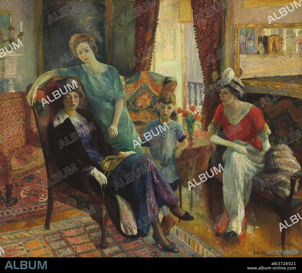 WILLIAM GLACKENS. Family Group. Dated: 1910/1911. Dimensions: overall ...