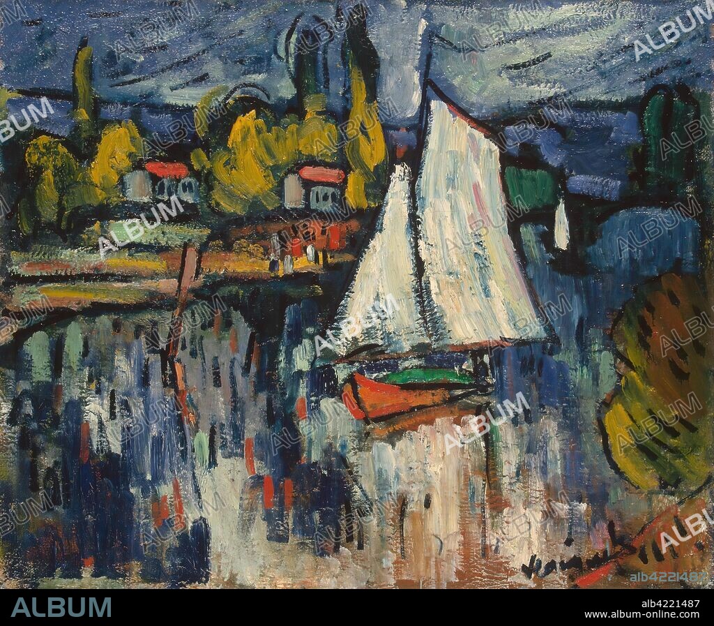 MAURICE DE VLAMINCK. 'View of the Siene'. France, Circa 1906. Dimensions: 54,5x65,5 cm.