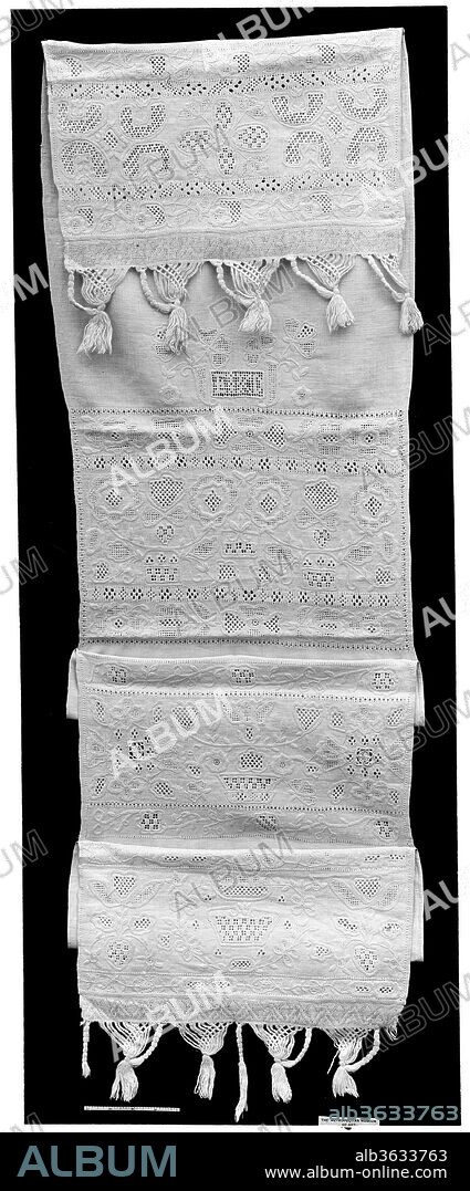 Towel. Culture: Danish. Dimensions: L. 72 x W. 15 inches (182.9 x 38.1 cm). Date: early 19th century.