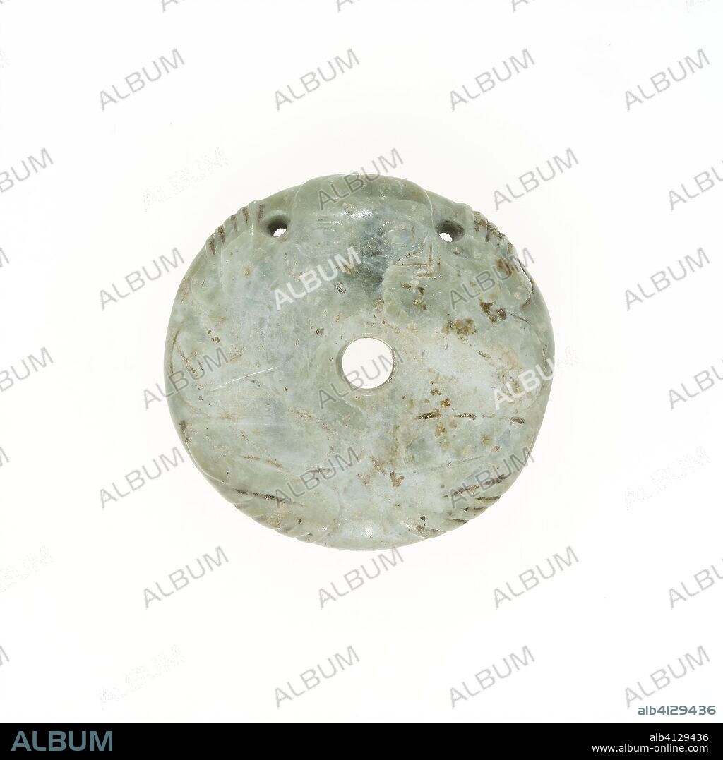 Toad Pendant. China. Date: 1300 BC-900 BC. Dimensions: 3.3 × 3.6 × 0.5 cm (1 5/16 × 1 3/8 × 3/16 in.). Jade. Origin: China.