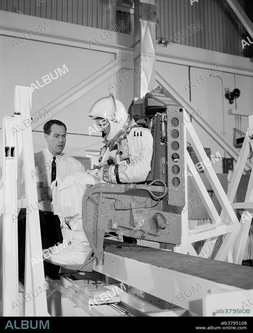 Astronaut Neil A. Armstrong undergoes Weight and Balance tests in the Pyrotechnic Installation Building, Merritt Island Launch Area. Florida.