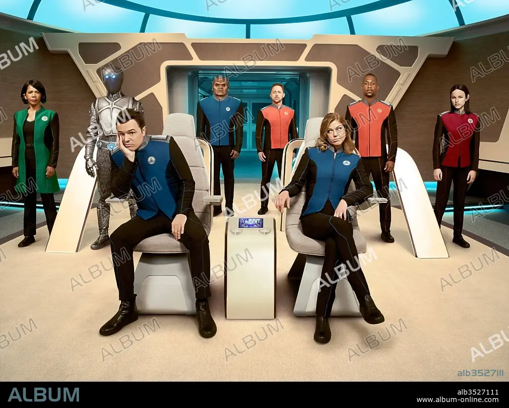 ADRIANNE PALICKI, HALTON SAGE, J. LEE, MARK JACKSON, PENNY JOHNSON, PETER  MACON, SCOTT GRIMES and SETH MACFARLANE in THE ORVILLE, 2017, directed by  SETH MACFARLANE. Copyri - Album alb3527111