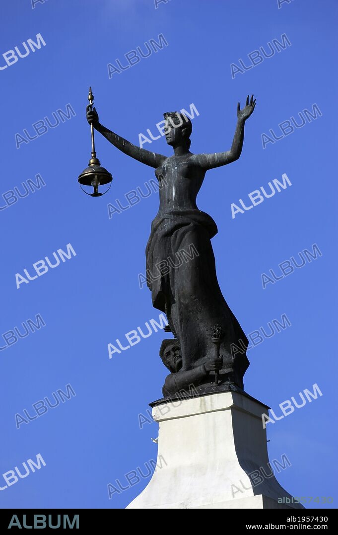 Lithuania. Vilnius. Statue of Elektra, 1995, reconstructed by Petras  Mazuras (b.1949) after the original by B. Balzukevicius (1879-1935). At the  top of The Energy and Tech - Album alb1957430