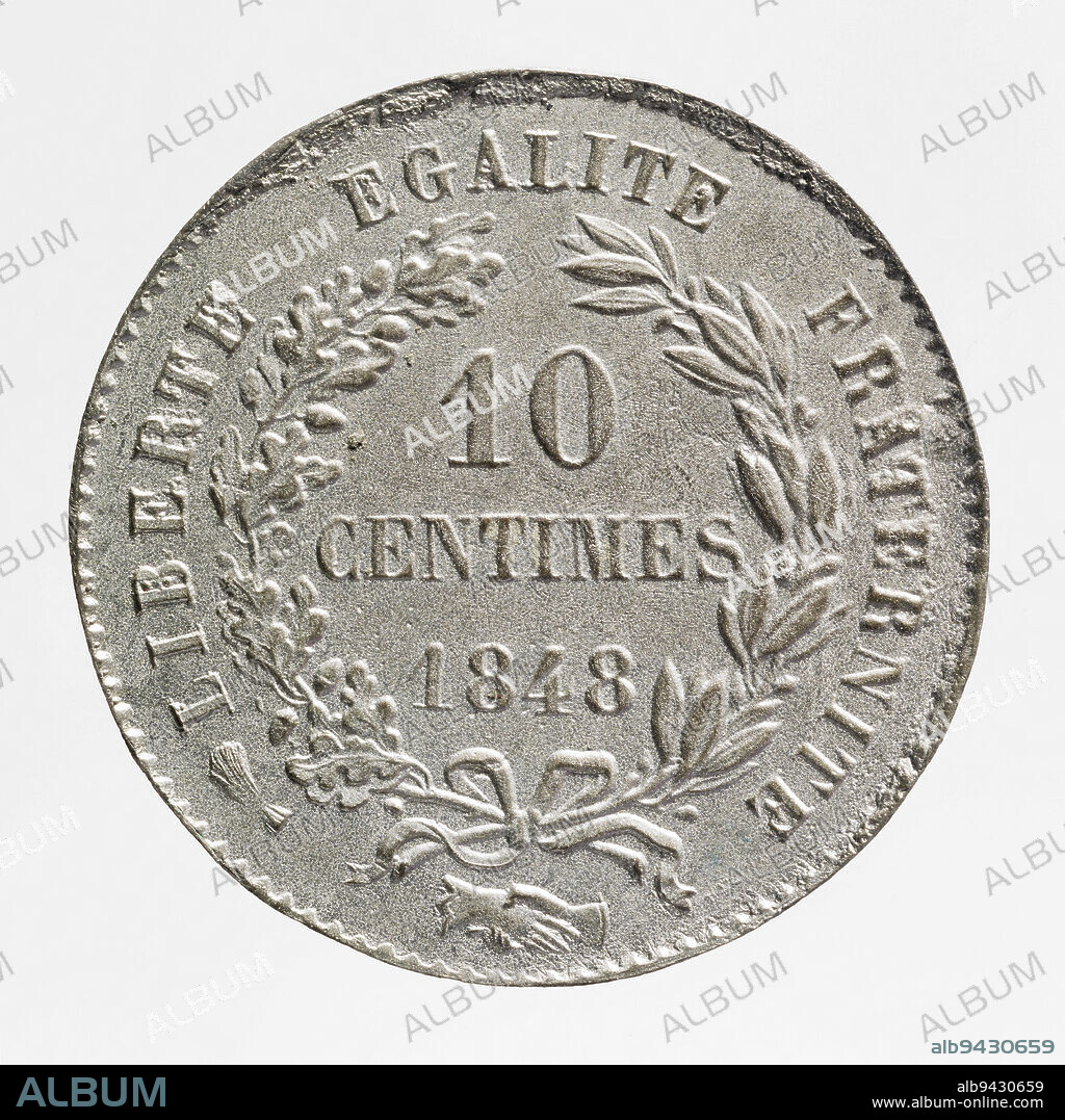 Test for the coin of 10 centimes of the Second Republic 1848