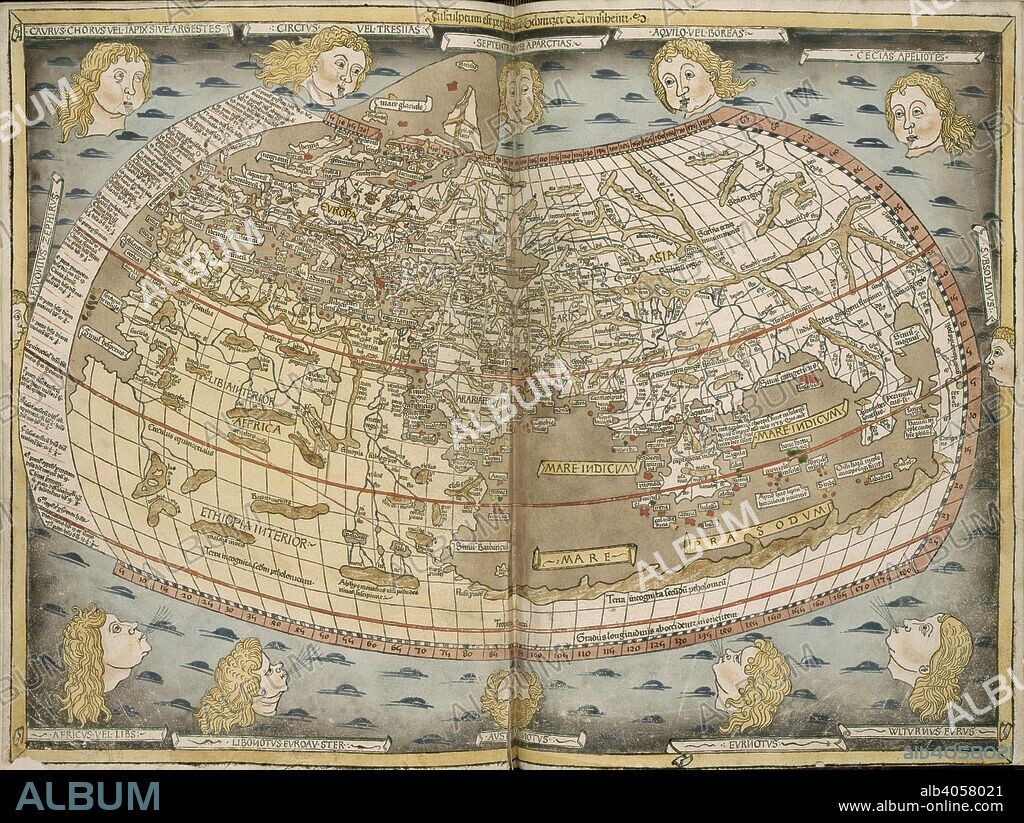 Ptolemy's World Map. [Map of the Ancient World.] Lithographed from an a. Ulm, 1482. Ptolemy's World Map.  Image taken from [Map of the Ancient World.] Lithographed from an atlas to Ptolemy's Geography .  Originally published/produced in Ulm, 1482. . Source: Maps.C.1.d.2, 12-13.