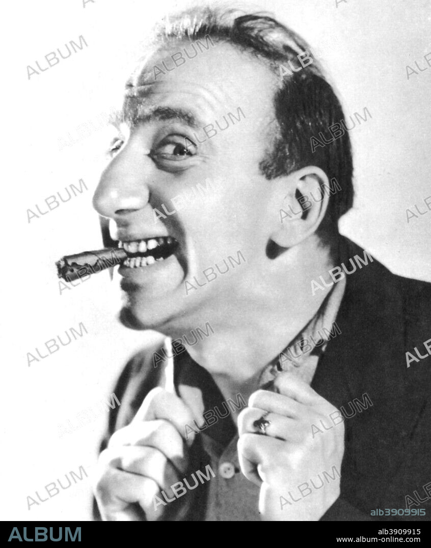 Jimmy Durante, American singer, pianist, actor and comedian, 1934-1935. Born James Francis Durante, he was one of America's most popular entertainers from the 1920s to the 1960s. Taken from Meet the Film Stars, by Seton Margrave. (London, 1934-1935).