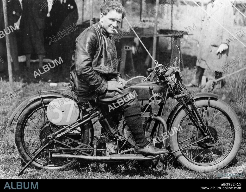 FW Dixon with a HRD motorbike, 1927. Artist: Unknown - Album alb3982415