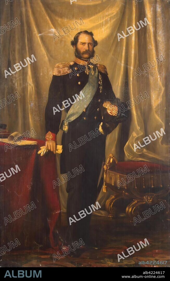 CARL HEINRICH BLOCH. 'Portrait of Christian IX, King of Denmark'. Denmark, Second half of the 19th century. Dimensions: 218x140 cm.