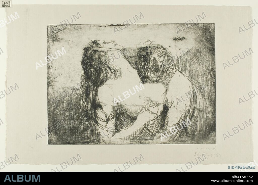 The Bite. Edvard Munch; Norwegian, 1863-1944. Date: 1914. Dimensions: 197 x 276 mm (image); 199 x 277 mm (plate); 264 x 409 mm (sheet). Etching on cream wove paper. Origin: Norway.