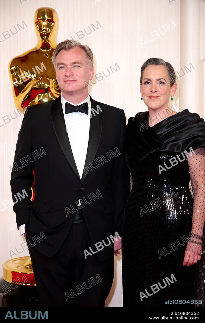 March 10, 2024, Hollywood, California, USA: Oscar nominee Christopher Nolan arrives with Emma Thomason at the red carpet of the 96th Oscars at the Dolby Theatre at Ovation Hollywood on Sunday, March 10, 2024. (Credit Image: © AMPAS/ZUMA Press Wire).