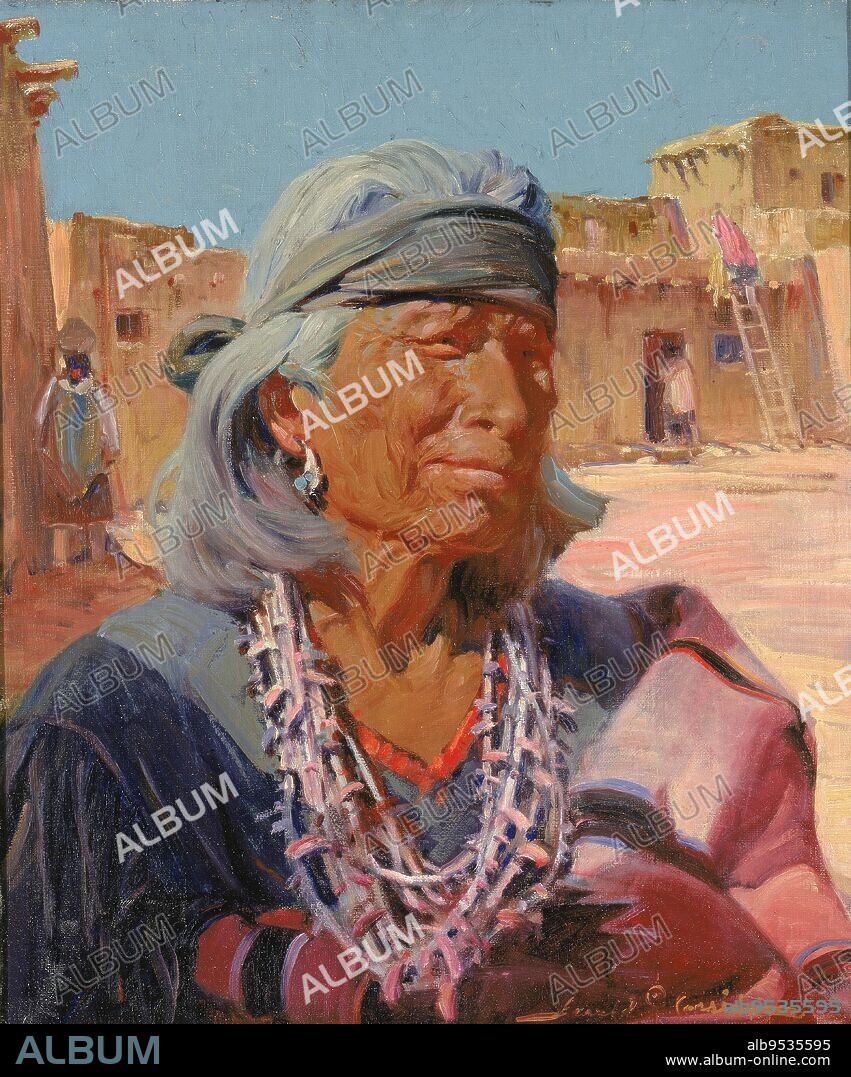 IRA D. GERALD CASSIDY. Old Man of Zuni, High Priest (Cacique). oil on canvas. Date: 1924.